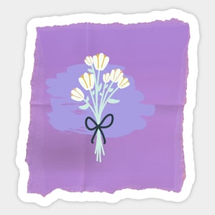 Purple and flower Sticker